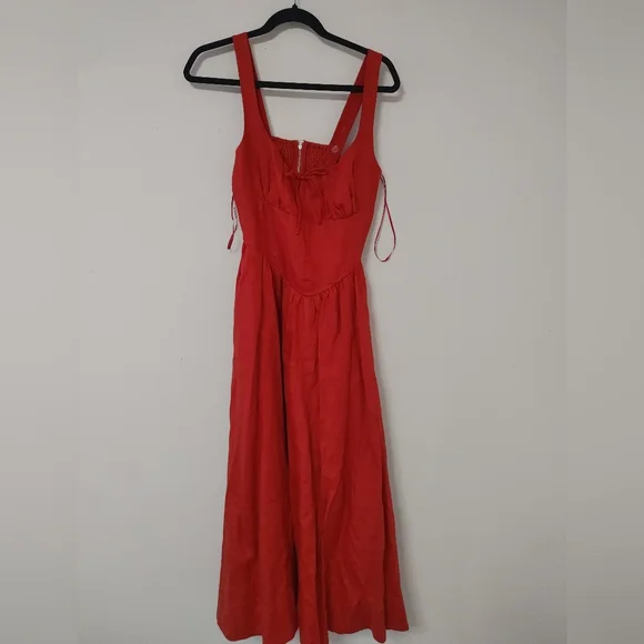 Reformation Red Balia Linen Dress - threedaughtersproperties.com Reformation Red Balia Linen Dress - threedaughtersproperties.com